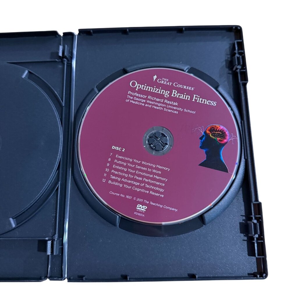 Great Courses Optimizing Brain Fitness Richard Restak DVD Guidebook Complete Set - Picture 4 of 4